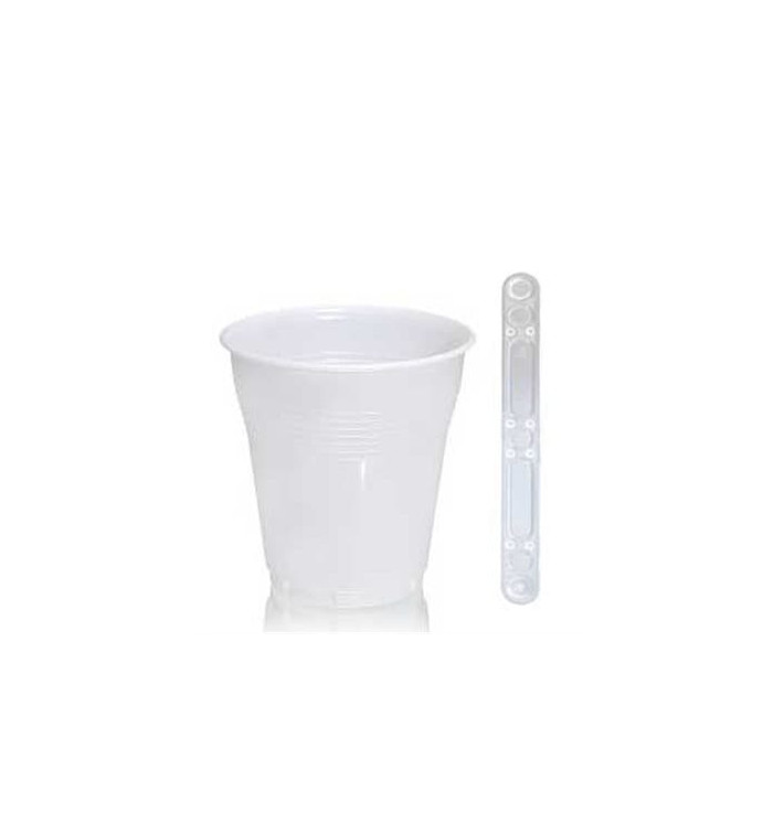 Pack Copo 160ml Branco PS + Palheta 90mm Branca (6000 Uds) Pack Copo 160ml Branco PS + Palheta 90mm Branca (6000 Uds)