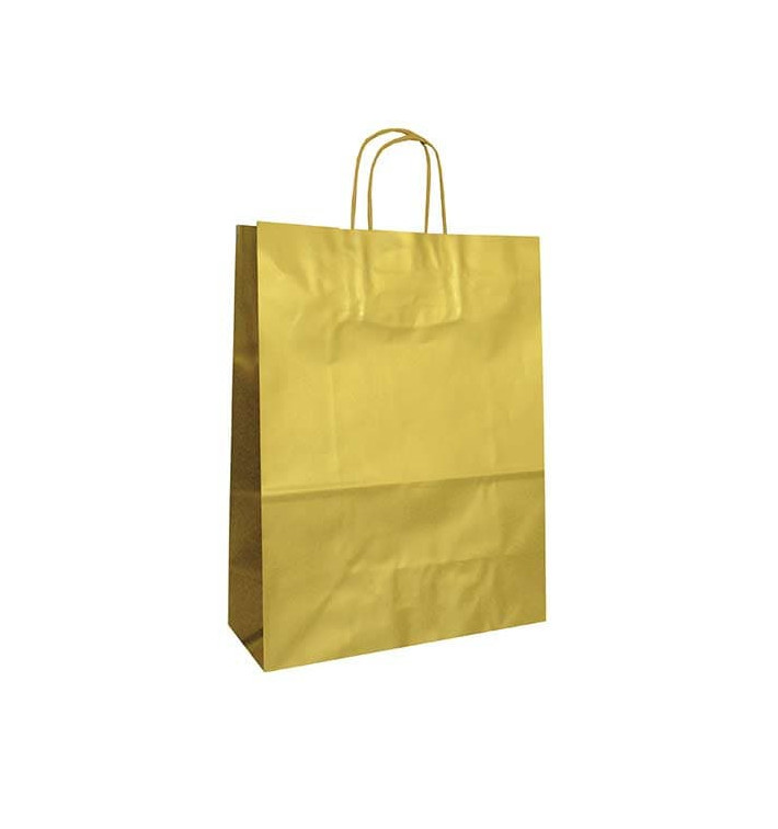 Saco Papel Kraft Ouro Asas 100g 32x12x41cm (200 Uds) Saco Papel Kraft Ouro Asas 100g 32x12x41cm (200 Uds)
