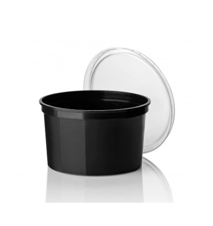 Embalagem Plastico Redondo Preto 500ml Ø11,5cm (50 Uds) Embalagem Plastico Redondo Preto 500ml Ø11,5cm (50 Uds)