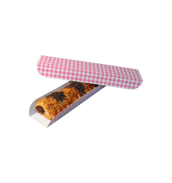 Travessa de Cartão Rosa Tampa 30x6,1x3,2cm (50 Uds) Travessa de Cartão Rosa Tampa 30x6,1x3,2cm (50 Uds)