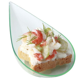 Colher Plastico Degustação Asa em Ponta "Water Green" 5x10cm (40Uds)