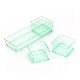 Copo Plastico Molho Quadrado Verde Transp. 4,2x4,2cm (24 Uds)