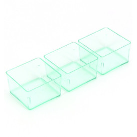 Copo Plastico Molho Quadrado Verde Transp. 4,2x4,2cm (24 Uds)