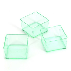 Copo Plastico Molho Quadrado Verde Transp. 4,2x4,2cm (24 Uds)