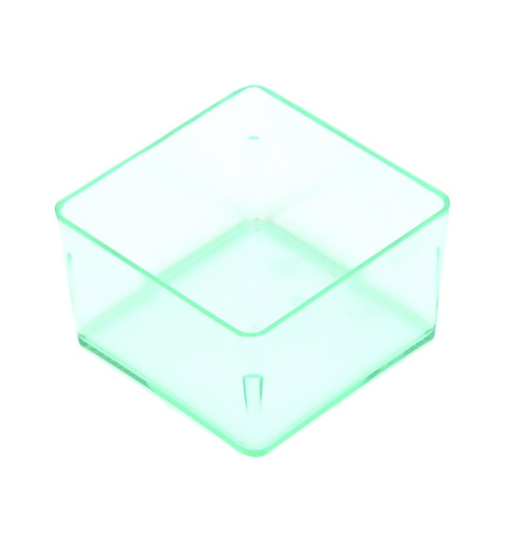 Copo Plastico Molho Quadrado Verde Transp. 4,2x4,2cm Copo Plastico Molho Quadrado Verde Transp. 4,2x4,2cm