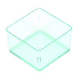 Copo Plastico Molho Quadrado Verde Transp. 4,2x4,2cm 