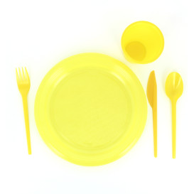 Faca de Plastico Grande Amarelo PS 165 mm (15 Uds)