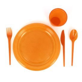 Faca de Plastico Grande Laranja PS 165 mm (15 Uds)