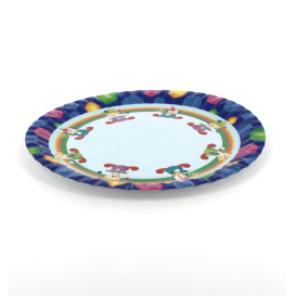 Prato Cartão Desenho Palhaço 23 cm (8 Unidades)