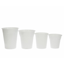 Copo de Plástico PS Branco 80 ml (50 Uds)