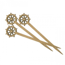 Pick Bambu Decorado Leme 90mm (100 Unidades)