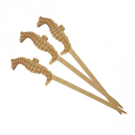 Pick Bambu Decorado Cavalo Marinho 90mm (100 Uds)