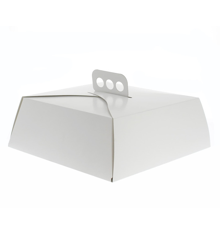 Caixa Cartolina Bolo Quadrada Branca 24,5x24,5x10 cm Caixa Cartolina Bolo Quadrada Branca 24,5x24,5x10 cm
