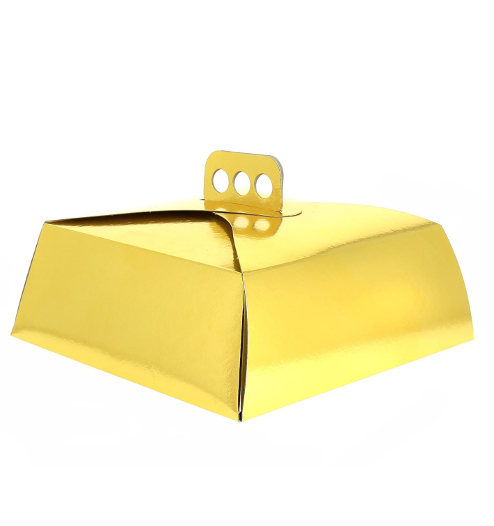 Caixa Cartolina Bolo Quadrada Ouro 30,5x30,5x10 cm Caixa Cartolina Bolo Quadrada Ouro 30,5x30,5x10 cm