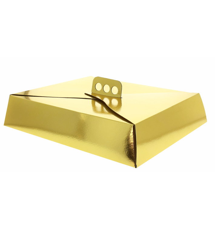 Caixa Cartolina Bolo Quadrada Ouro 32,5x39,5x8 cm Caixa Cartolina Bolo Quadrada Ouro 32,5x39,5x8 cm
