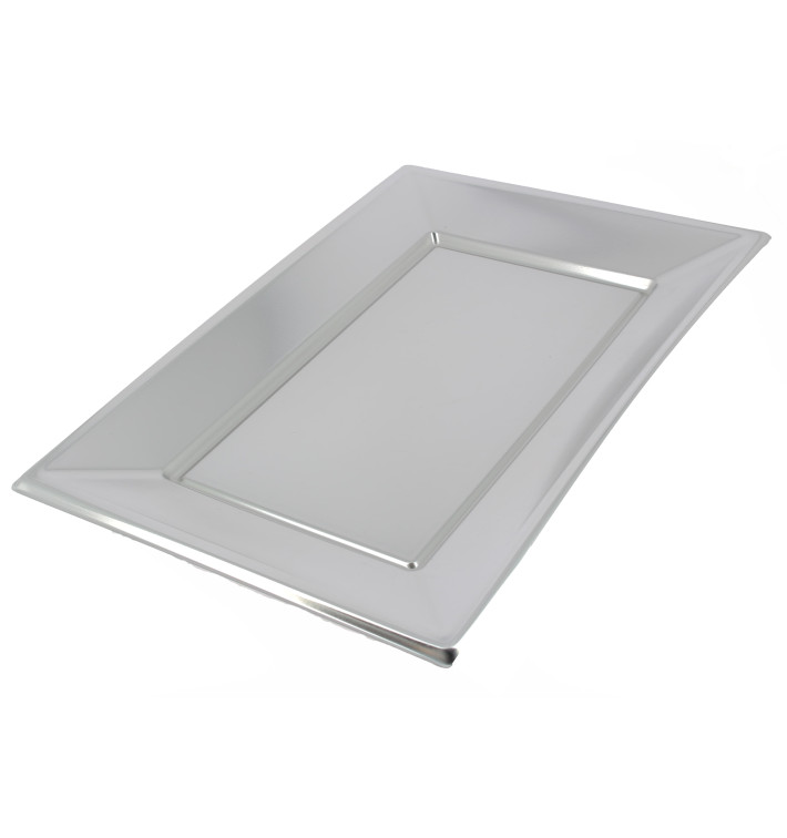 Bandeja Plastico Rectangular Prata 330x230mm Bandeja Plastico Rectangular Prata 330x230mm