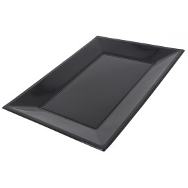 Bandeja Plastico Rectangular Preto 330x225mm 