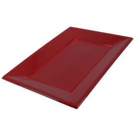 Bandeja Plastico Rectangular Bordeaux 330x225mm 