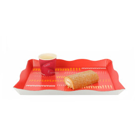 Bandeja para Catering o Fast Food Vermelho (200 Uds)
