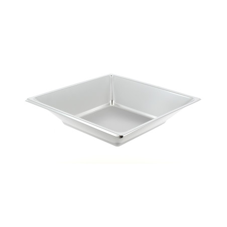 Prato Fundo Quadrado Prata 180mm (300 Uds)