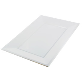 Bandeja Plastico Rectangular Branco 330x225mm 