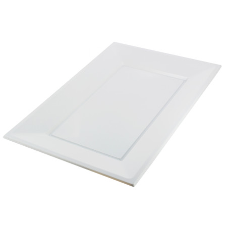 Bandeja Plastico Rectangular Branco 330x225mm (180 Uds)
