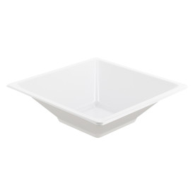 Tigela de Plastico PS Quadrada Branco 12x12cm 