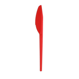 Faca de Plastico Vermelho PS 165 mm 