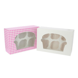 Caixa 6 Cupcakes Branco 24,3x16,5x7,5cm (20 Unidades)