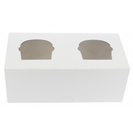 Caixa 2 Cupcakes Branco 19,5x10x7,5cm 