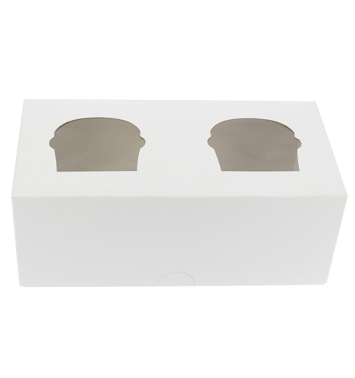 Caixa 2 Cupcakes Branco 19,5x10x7,5cm Caixa 2 Cupcakes Branco 19,5x10x7,5cm