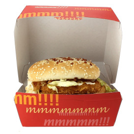 Caixa de Cartão Hamburguer XXL 14,5x14,5x8 cm 