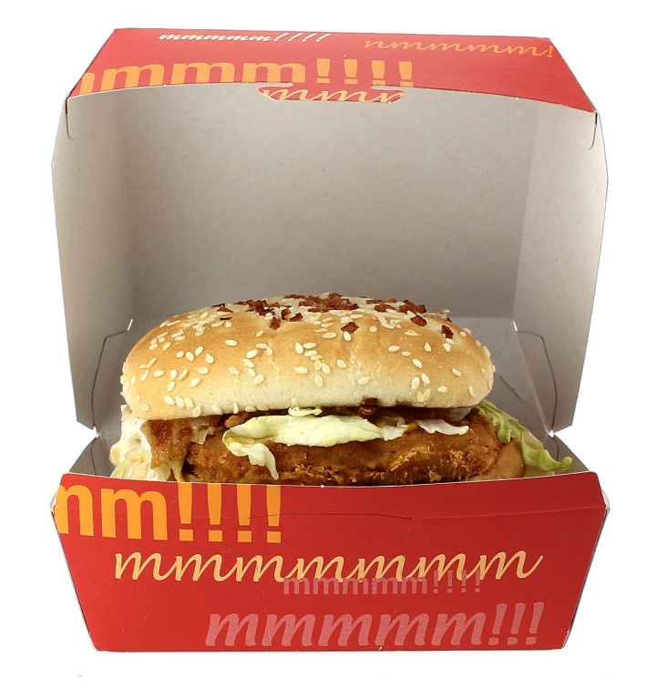 Caixa de Cartão Hamburguer XXL 14,5x14,5x8 cm 