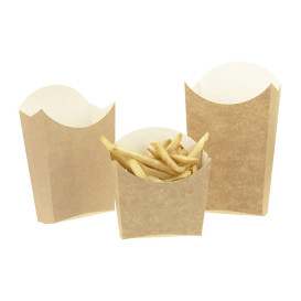 Caixa Batata Frita Pequeña Kraft 8,2x2,2x9cm (25 Uds)