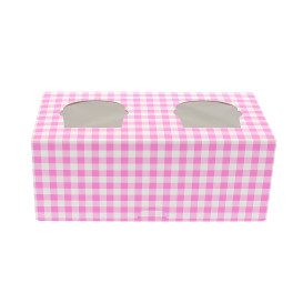 Caixa 2 Cupcakes Rosa 19,5x10x7,5cm 