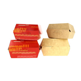 Caixa de Cartão Hamburguer 12x12x7 cm (25 Uds)