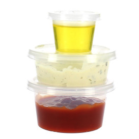 Copo para Molhos PP Trans. com Tampa 120ml (50 Uds)