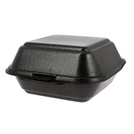 Embalagem Foam Hamburguer Grande Preto (500 Uds)