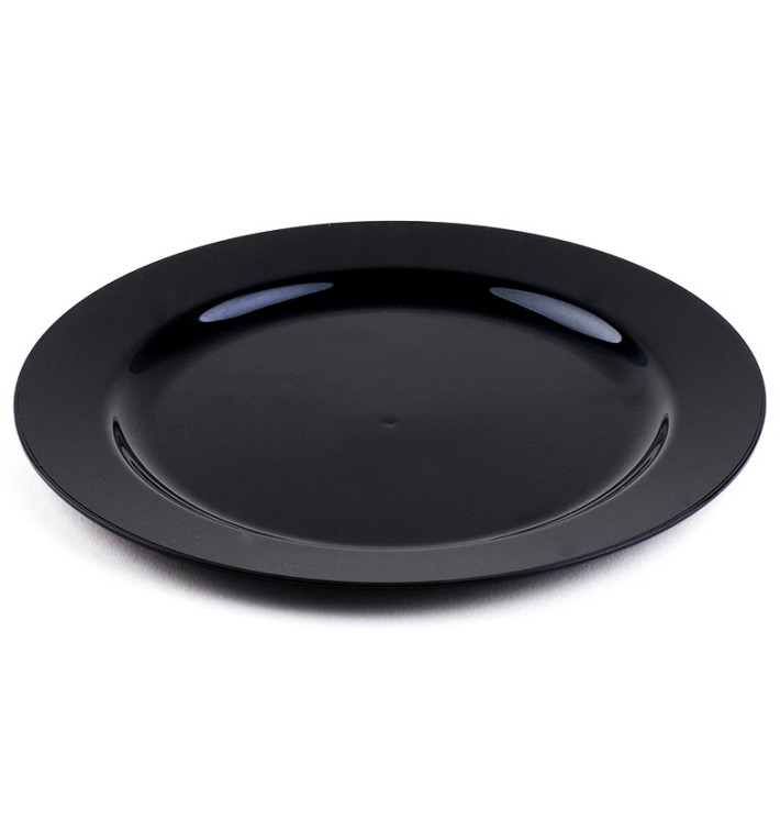 Prato Plastico Rigido Preto 26cm Prato Plastico Rigido Preto 26cm