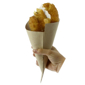 Cone de Papel Kraft 240mm 100g (200 Uds)
