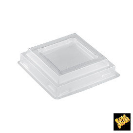 Tampa Copo Onda Transp. PET 100ml (25 Uds)