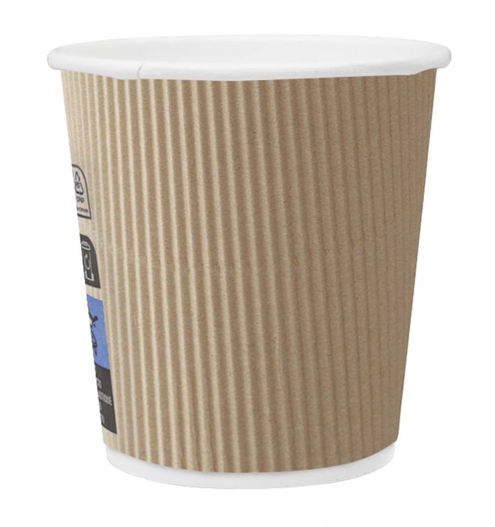 Copo de Cartão 4Oz/120ml Rizado en Kraft Ø6,2cm (50 Uds)