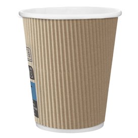 Copo de Cartão 8 Oz/250 ml Rizado en Kraft Ø8cm (25 Uds)