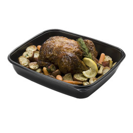 Embalagem Plástico Preto 1350ml 28x20x4cm (50 Uds)
