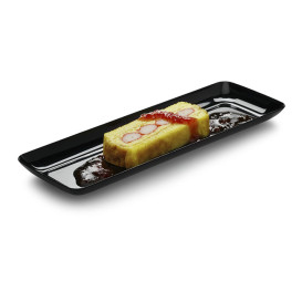 Bandeja Plastico Rigido Retang. Preto 17x45cm (5 Uds)