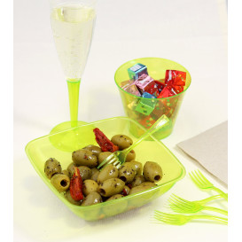 Garfo de Plastico Premium Verde 190mm (10 Uds)