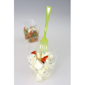 Garfo de Plastico Premium Verde 190mm (10 Uds)