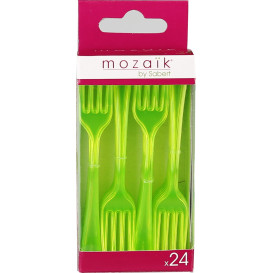Garfo de Plastico Premium Verde 190mm (10 Uds)