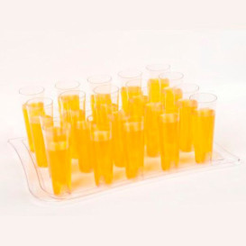 Bandeja Plastico Trans. Suporte Copos 37x26cm (40 Uds)