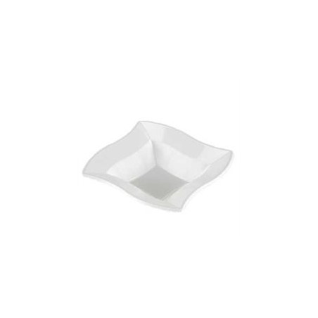 Tigela Plastico Quadrada "Ondas" Branco 18x18cm (6 Uds)